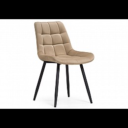 Стул на металлокаркасе Челси велюр бежевый / черный