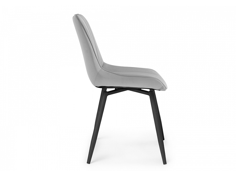 Стул на металлокаркасе Седа крутящийся велюр светло-серый  / черный