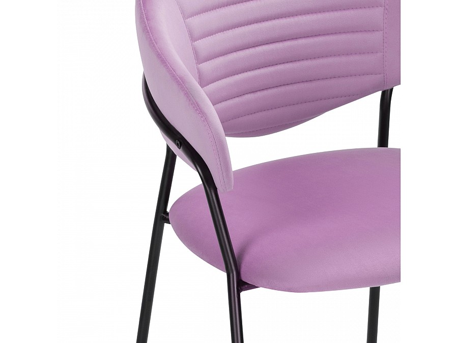 Стул на металлокаркасе Рансол лиловый / черный глянец
