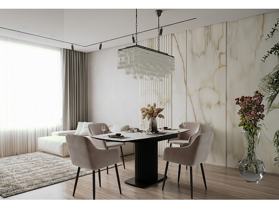 Стул на металлокаркасе Стив черный / бежевый