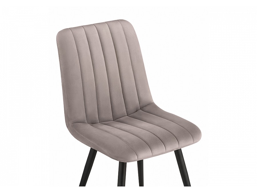 Стул на металлокаркасе Дани латте велюр velutto 08 / черный