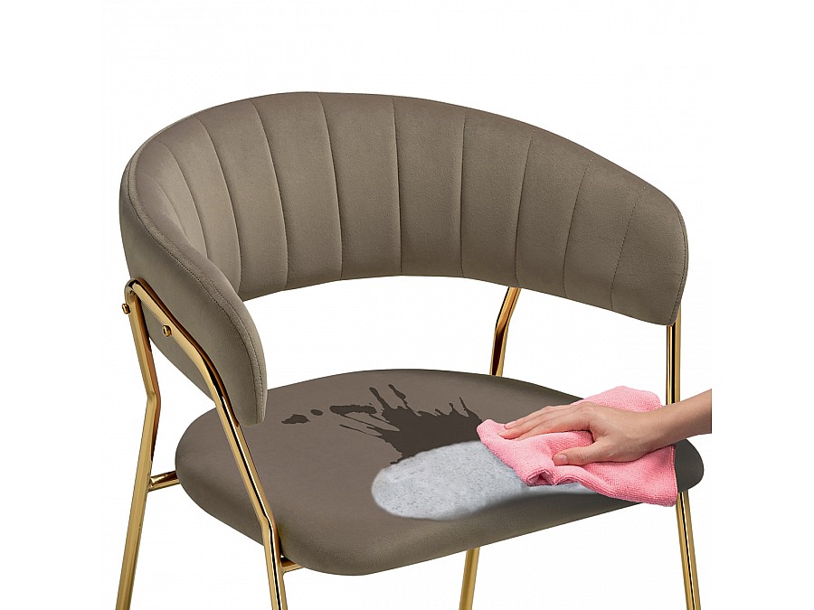 Стул на металлокаркасе Kamelia 1 cappuccino / gold