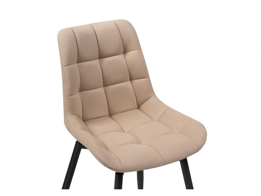 Стул на металлокаркасе Челси крутящийся велюр бежевый / черный