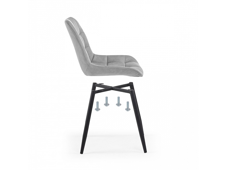 Стул на металлокаркасе Челси светло-серый graf 12 / черный