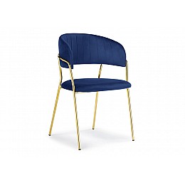Стул на металлокаркасе Kamelia dark blue / gold