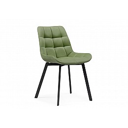 Стул на металлокаркасе Челси черный / зеленый велюр