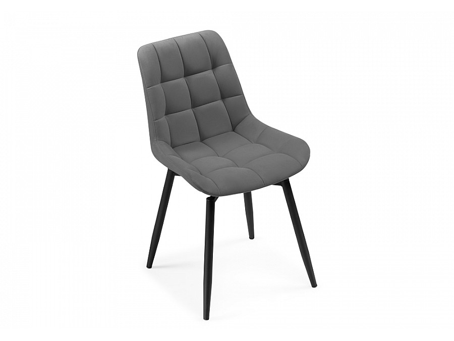 Стул на металлокаркасе Челси крутящийся темно-серый / черный