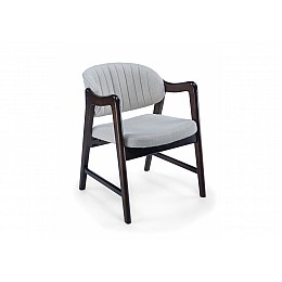 Стул деревянный Никсон ткань мешковина 9199-2 / цвет орех