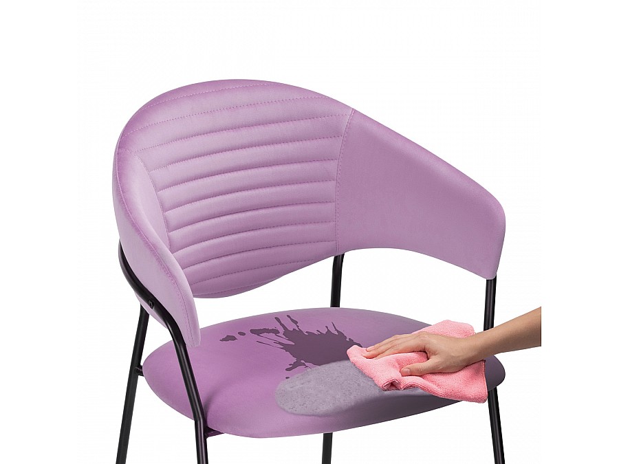 Стул на металлокаркасе Рансол лиловый / черный глянец