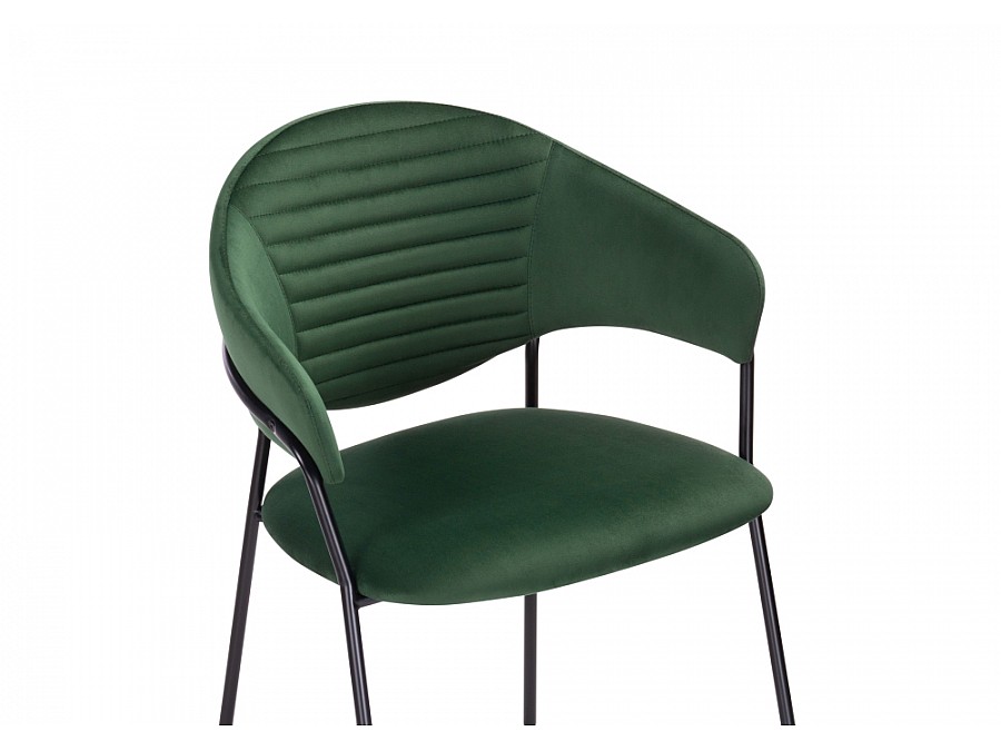 Стул на металлокаркасе Рансол темно-зеленый / черный глянец