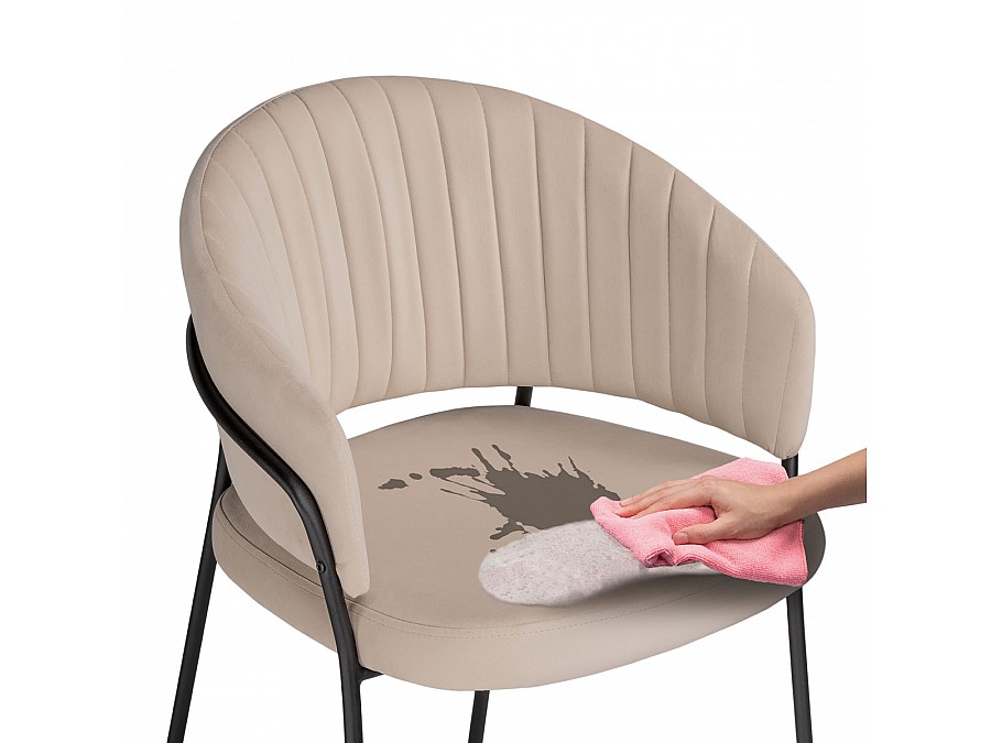 Стул на металлокаркасе Лео бежевый / черный
