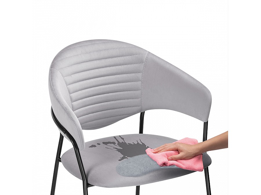 Стул на металлокаркасе Рансол серый / черный глянец