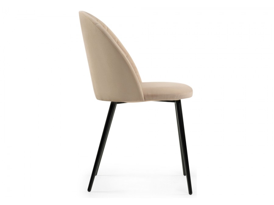 Стул на металлокаркасе Зест микровелюр 05 / черный глянец