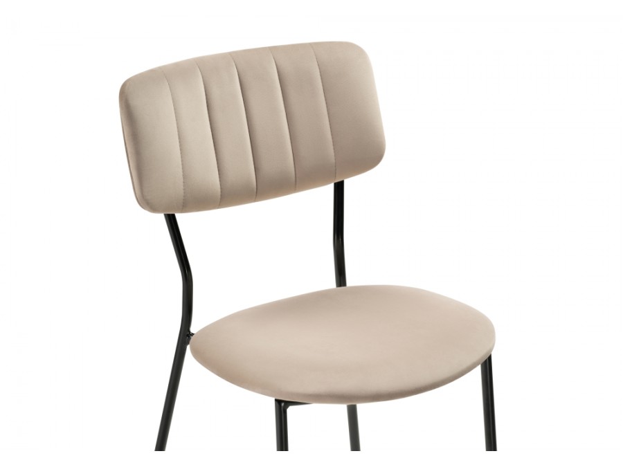 Стул на металлокаркасе Фиер серо-бежевый / черный глянец