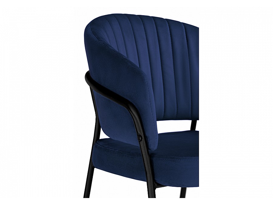 Стул на металлокаркасе Лео темно-синий / черный