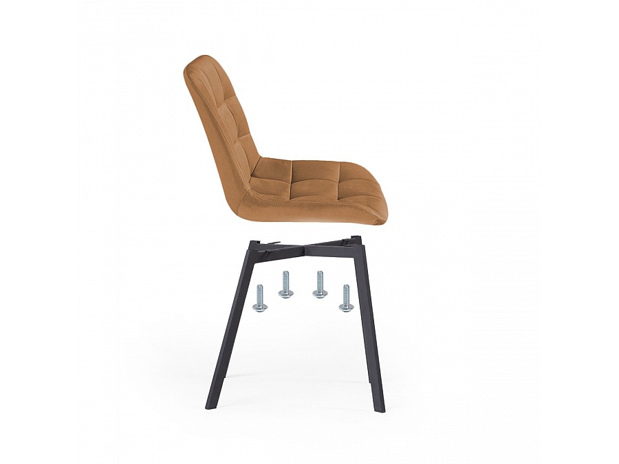 Стул на металлокаркасе Челси кирпичный / черный