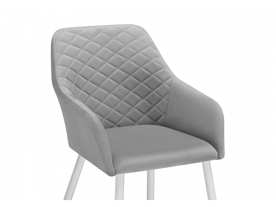 Стул на металлокаркасе Стив светло-серый / белый