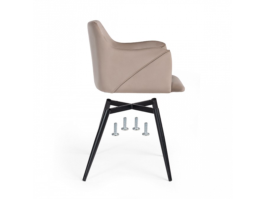 Стул на металлокаркасе Эджелл латте / черный