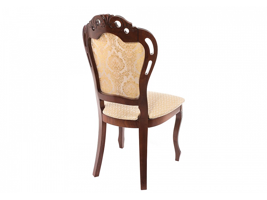 Стул деревянный Bronte вишня с патиной /  бежевый