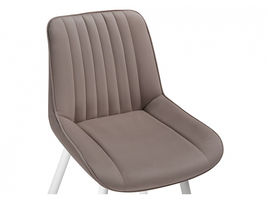 Стул на металлокаркасе Седа К велюр латте / белый