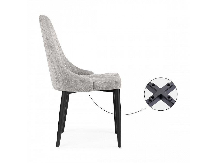 Стул на металлокаркасе Kora black / gray