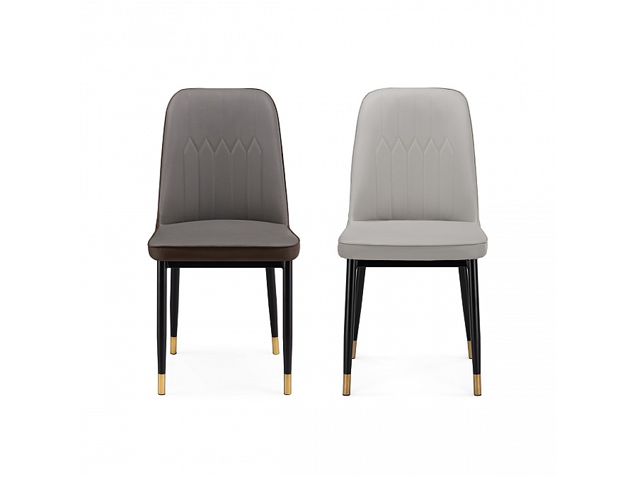 Стул на металлокаркасе Flor gray / brown / black