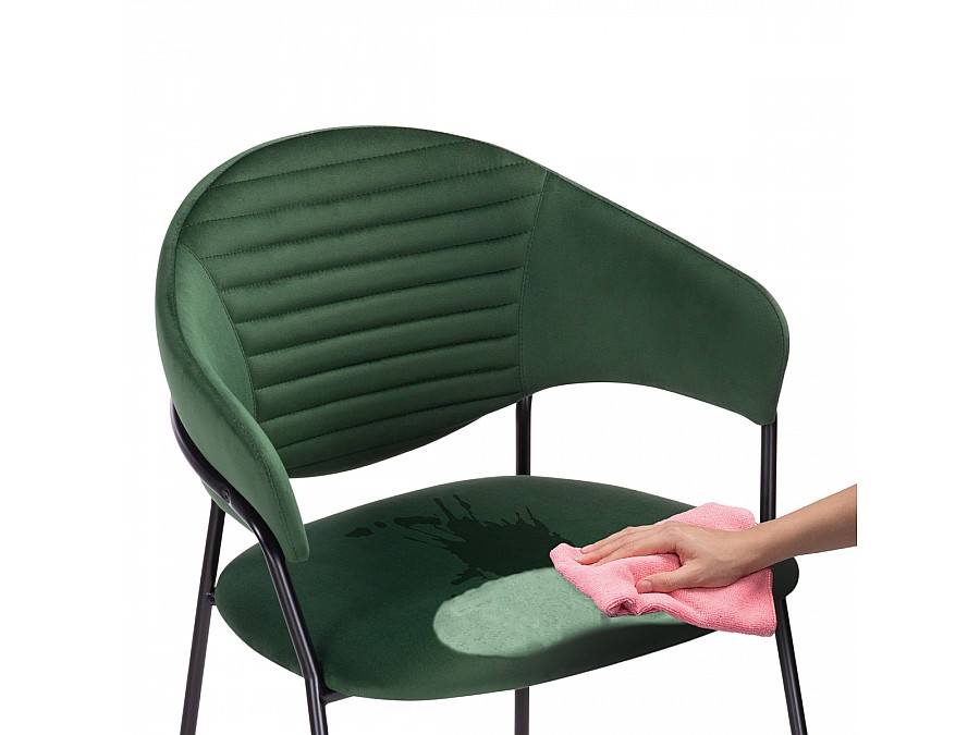 Стул на металлокаркасе Рансол темно-зеленый / черный глянец