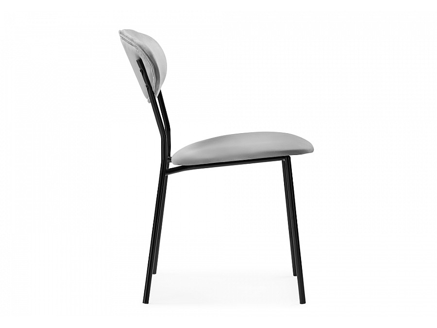 Стул на металлокаркасе Корсе светло-серый/ черный глянец