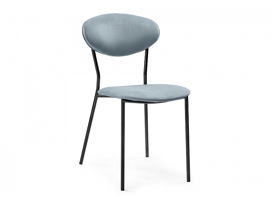 Стул на металлокаркасе Корсе пыльно-голубой / черный глянец