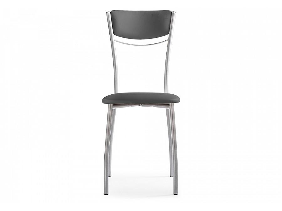 Стул на металлокаркасе Goki с мягкой спинкой серый полимер / светлый мусс