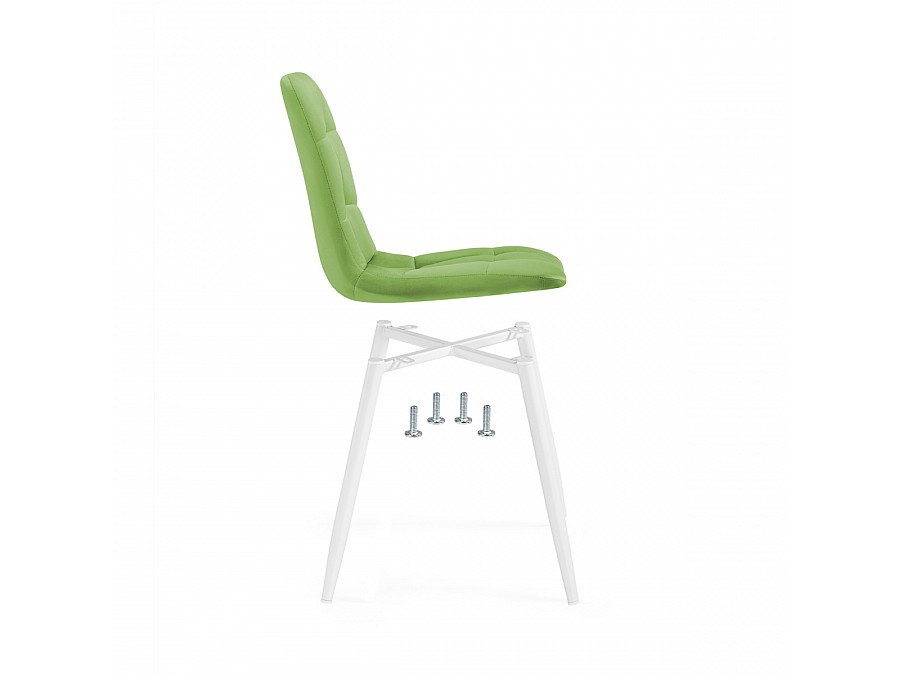 Стул на металлокаркасе Чилли велюр светло-зеленый / белый