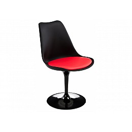 Стул на металлокаркасе Tulip черный / красный