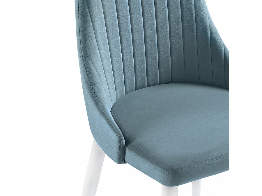 Стул на металлокаркасе Kora light blue / white