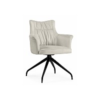 Стул на металлокаркасе Kaser 360 крутящийся ivory / black