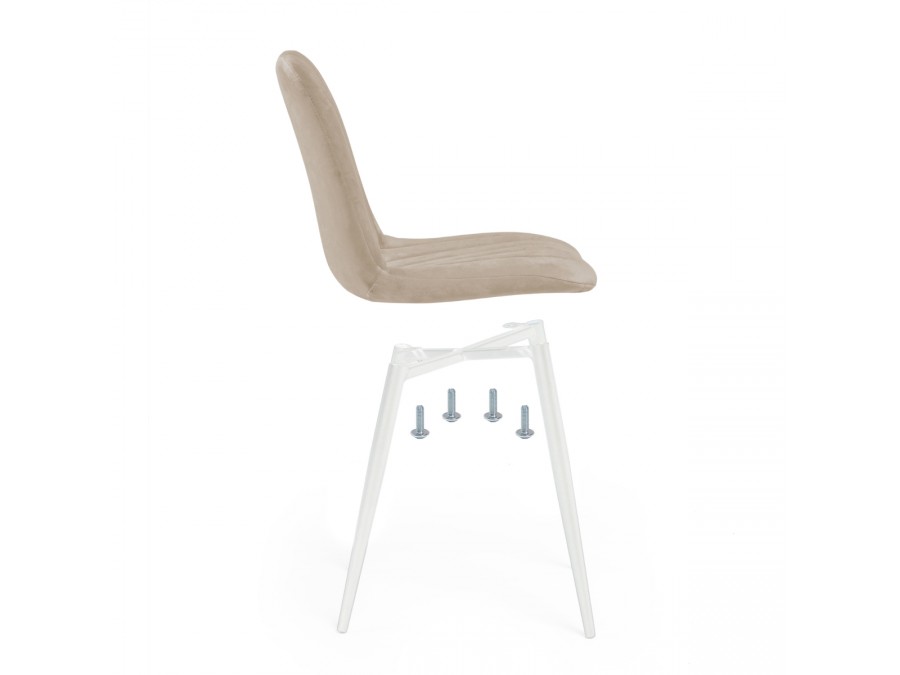 Стул на металлокаркасе Дани бежевый / белый