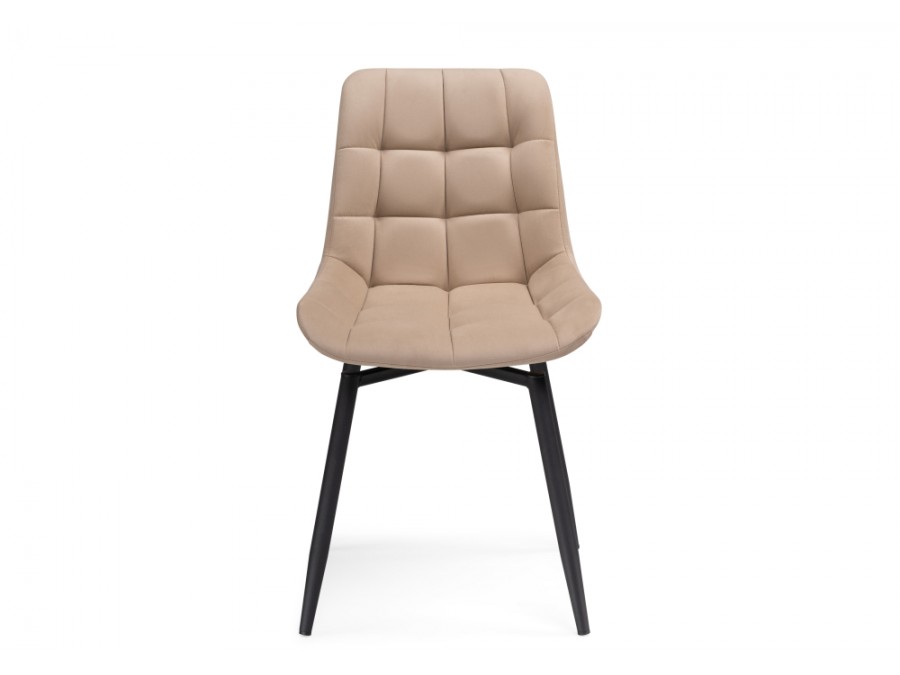 Стул на металлокаркасе Челси крутящийся велюр бежевый / черный