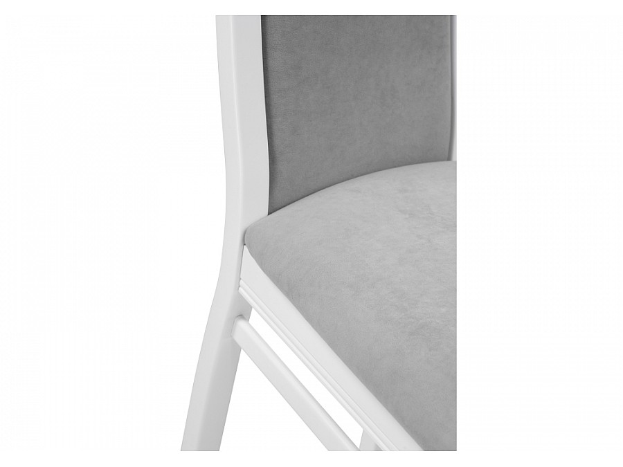 Стул деревянный Давиано серый велюр / белый