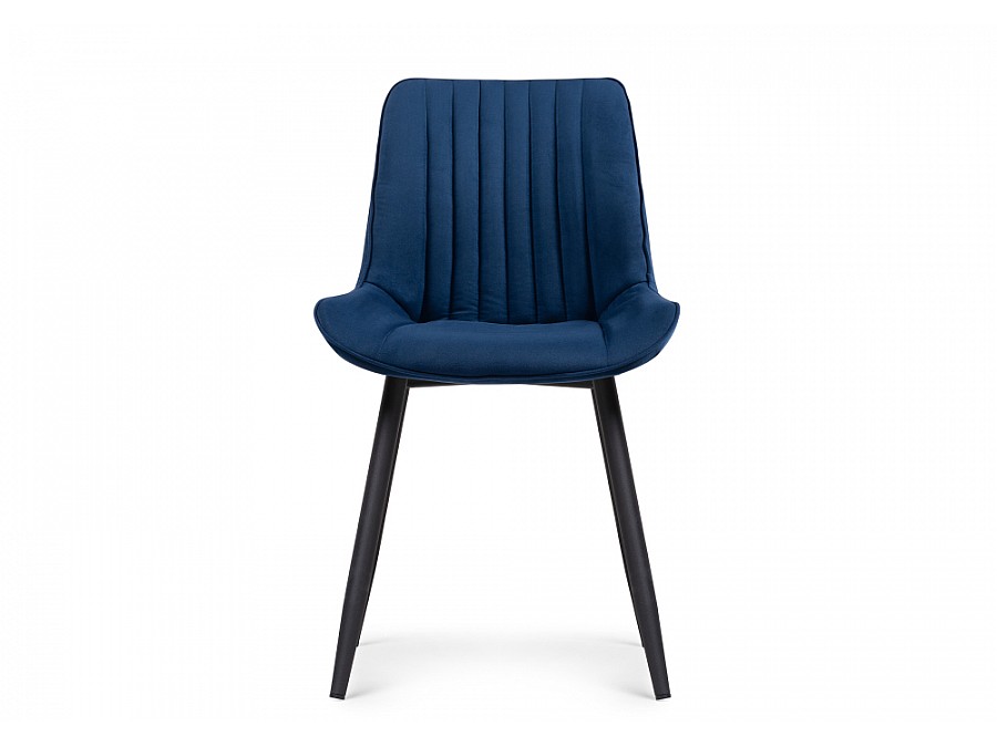 Стул на металлокаркасе Седа велюр синий / черный