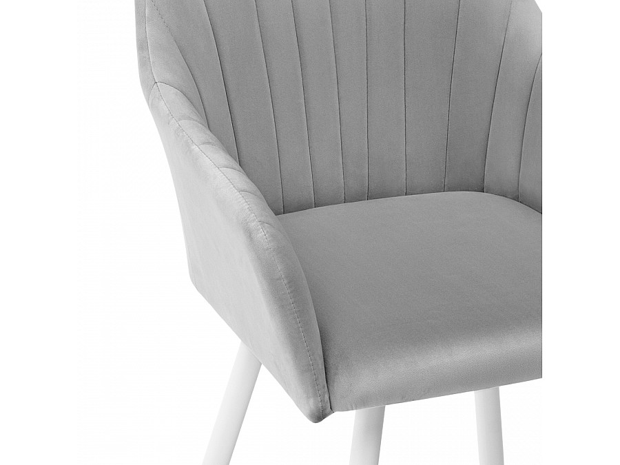 Стул на металлокаркасе Слэм крутящееся светло-серое / белое