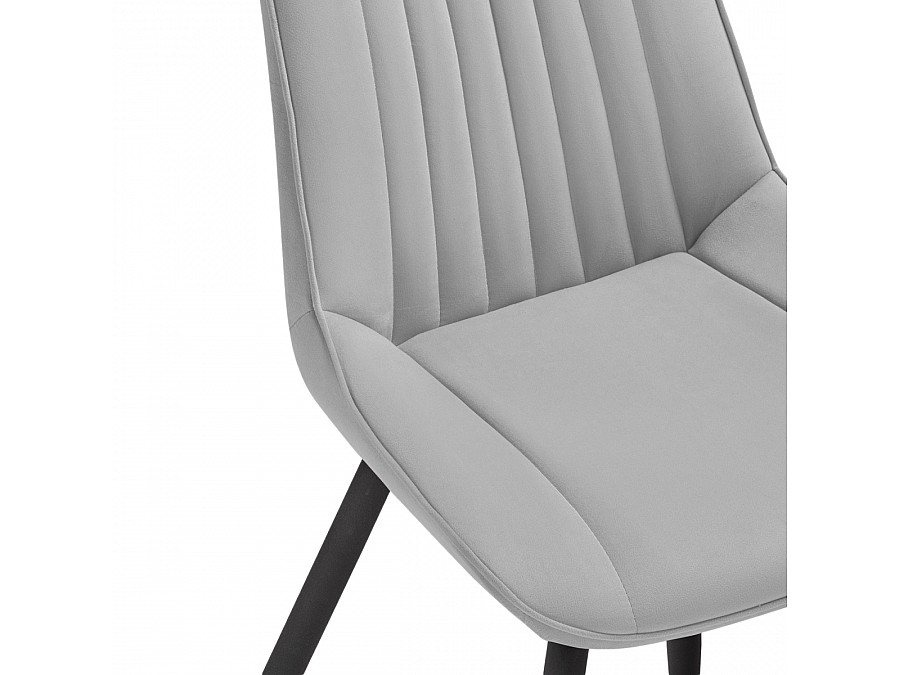 Стул на металлокаркасе Седа крутящийся велюр светло-серый  / черный