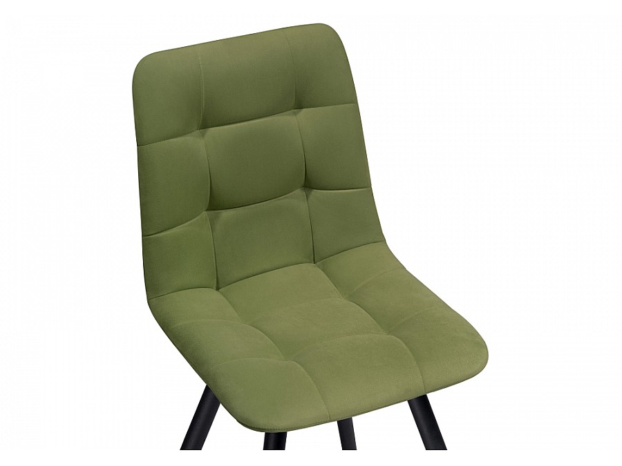 Стул на металлокаркасе Чилли велюр черный / зеленый