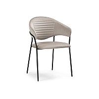 Стул на металлокаркасе Рансол дымчатый / черный глянец