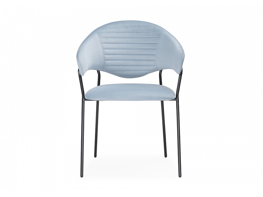 Стул на металлокаркасе Рансол голубой /черный глянец