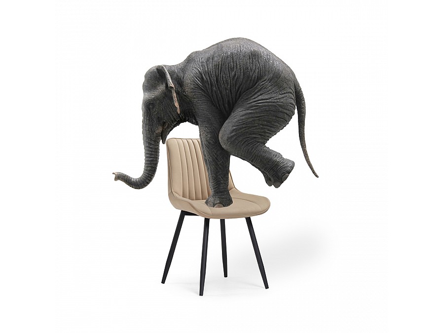 Стул на металлокаркасе Седа бежевый / черный