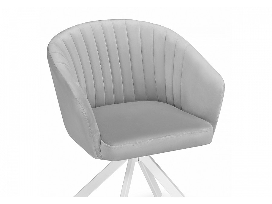 Стул на металлокаркасе Корсо крутящиеся светло-серое / белое