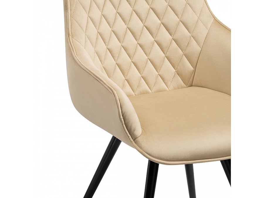 Стул на металлокаркасе Эгел бежевый / черный глянец