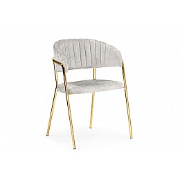 Стул на металлокаркасе Kamelia светло-серый / ткань золотые ножки