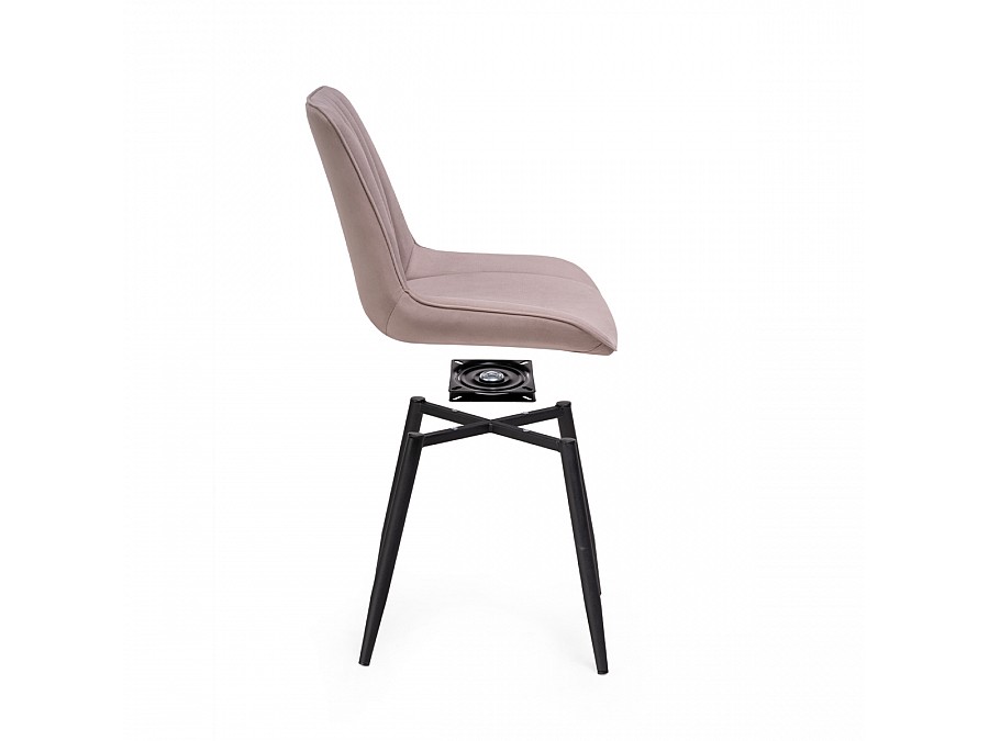 Стул на металлокаркасе Седа крутящийся велюр латте / черный