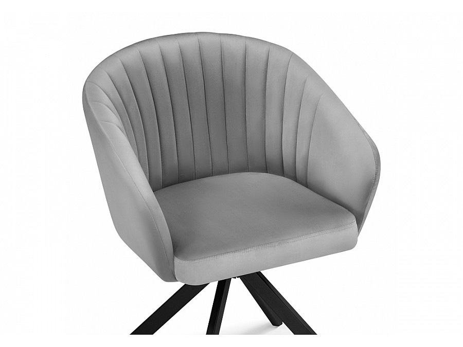 Стул на металлокаркасе Корсо крутящиеся темно-серое / черное