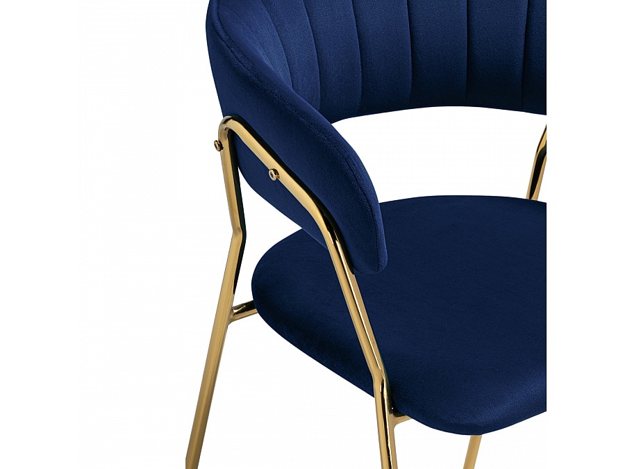 Стул на металлокаркасе Kamelia 1 dark blue / gold